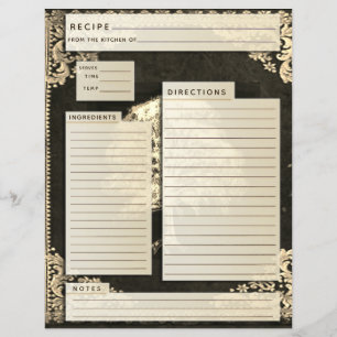 Papier Encart de recette de famille vintage