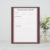 Papier Encart de recette Nom de famille Houndstooth  (Debout devant)