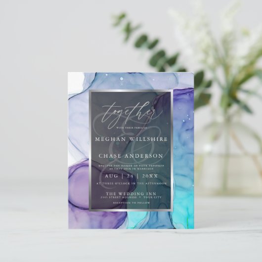 Papier Encre Abstraite Liquide Violet Aqua superbe 2 (Debout devant)