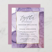 Papier Encre Abstraite Mariage abordable Lavender Rose (Devant / Derrière)