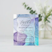 Papier Encre Abstraite Mariage chic Aqua violet abordable (Debout devant)