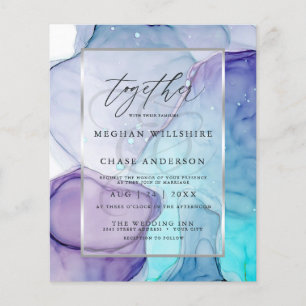 Papier Encre Abstraite Mariage chic Aqua violet abordable