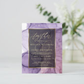 Papier Encre Abstraite Mariage Élégant Lavande Rose Budge (Debout devant)