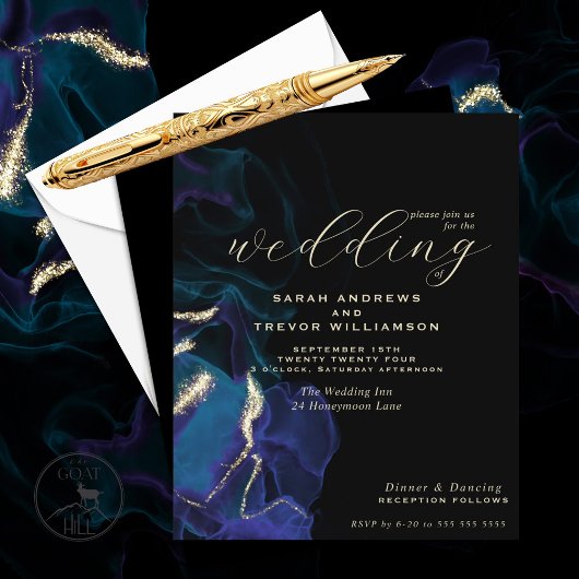 Papier Encre d'alcool bleu céleste du Mariage budgétaire