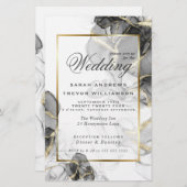 Papier Encre d'alcool d'or noir élégant Mariage budget (Devant / Derrière)