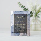 Papier Encre d'alcool Mariage Dusty Blue Mauve abordable (Debout devant)