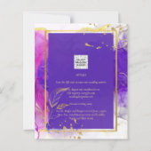 Papier Encre d'alcool Mariage violet intense en or rose (Dos)