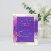 Papier Encre d'alcool Mariage violet intense en or rose (Debout devant)