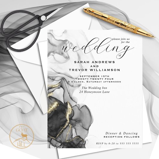 Papier Encre d'alcool noir pour Mariage budgétaire Onyx