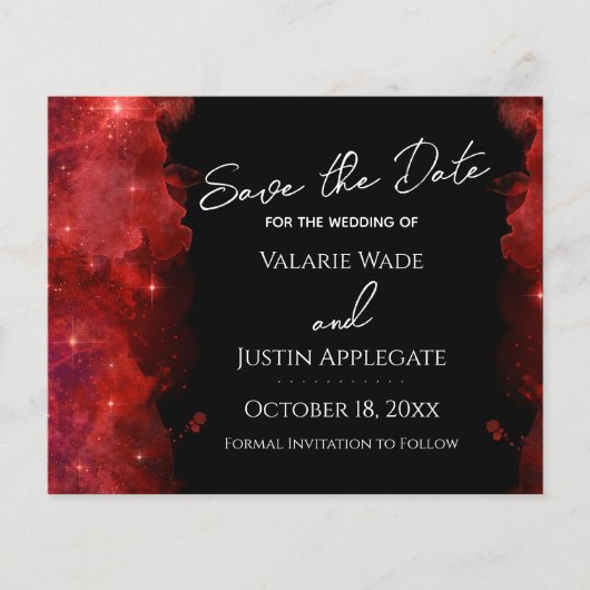Papier Encre d'alcool rouge Enregistrer la date Mariage (Devant)