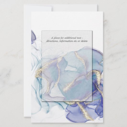 Papier Encre fluide Mariage céleste Turquoise Indigo (Dos)