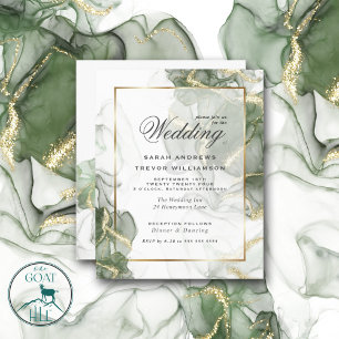 Papier Encre verte du Mariage d'or de l'argent coulé