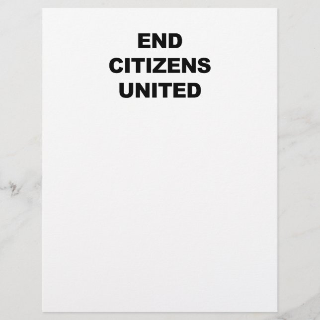 Papier End Citizens United (Devant)