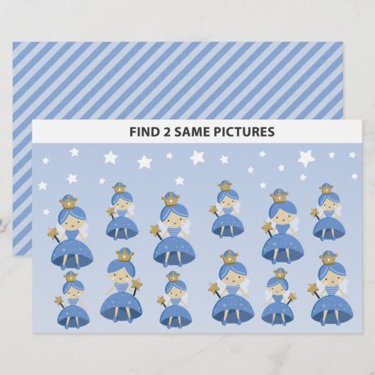 Papier Enfants Trouver 2 Mêmes Photos Dents Fée Petit Cad (Devant / Derrière)