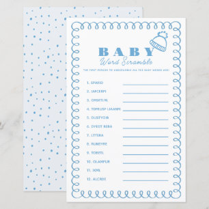 Papier Énigme de mots bébé avec un bonnet garçon dessiné