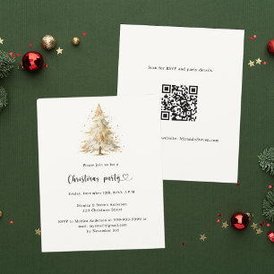 Papier Enneigement de pin blanc QR Christmas Party invita