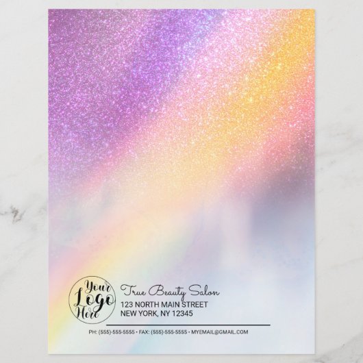 Papier Enregistrement client Rainbow Holograph Parties sc (Dos)