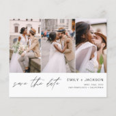 Papier Enregistrer la date 3 Photo Elegant Editable Moder (Devant)