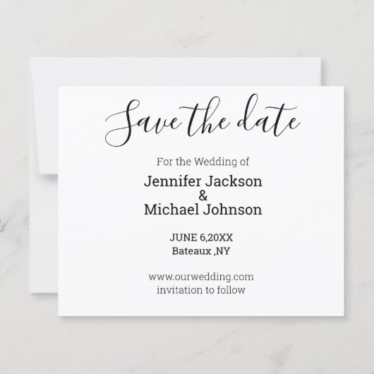 Papier enregistrer la date chic calligraphie mariage cart (Dos)