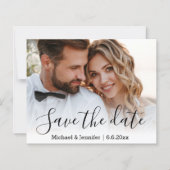 Papier enregistrer la date chic calligraphie mariage cart (Devant)