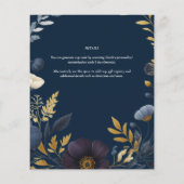 Papier Enregistrer la date Marine Jaune or Floral Elegant (Dos)