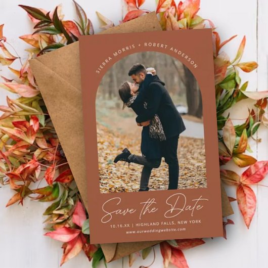 Papier Enregistrer l'arc moderne Mariage de automne Date