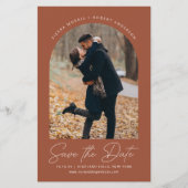 Papier Enregistrer l'arc moderne Mariage de automne Date (Devant)