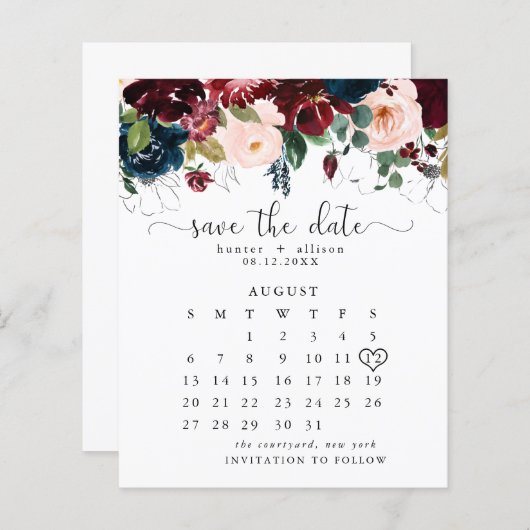Papier Enregistrer Le Calendrier Date (Devant / Derrière)