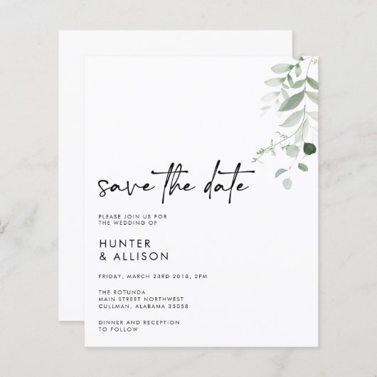 Papier Enregistrer L'Invitation Date (Devant / Derrière)