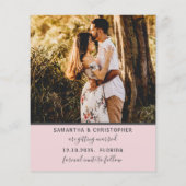 Papier Enregistrer notre date Budget Photo Blush Pink Inv (Dos)
