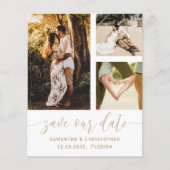 Papier Enregistrer notre date Budget Photo Gold Script In (Devant)