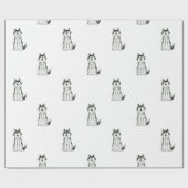 Papier enroué d'emballage cadeau de chien (Plat)