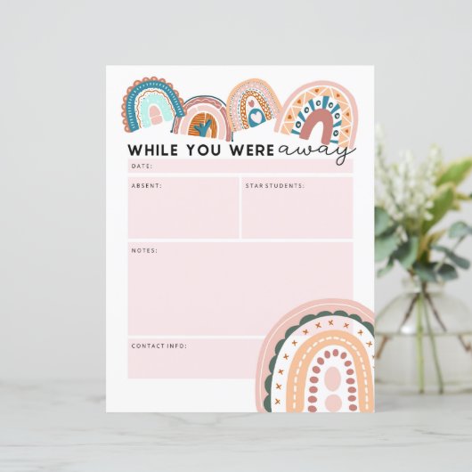 Papier Enseignant De Substitut Arc-En-Ciel Pendant Que Vo (Debout devant)