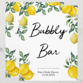 Papier Enseigne citrons personnalisée Bubbly Bar (Devant / Derrière)