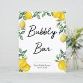 Papier Enseigne citrons personnalisée Bubbly Bar (Debout devant)