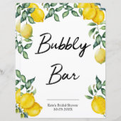 Papier Enseigne citrons personnalisée pour Bar pétillant (Devant / Derrière)