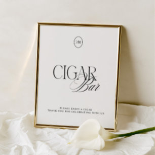 Papier Enseigne de mariage classique encre et cigare blan