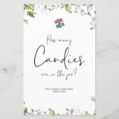 Papier Enseigne Mini Baby Shower Végétalien Combien de Bo (Devant)