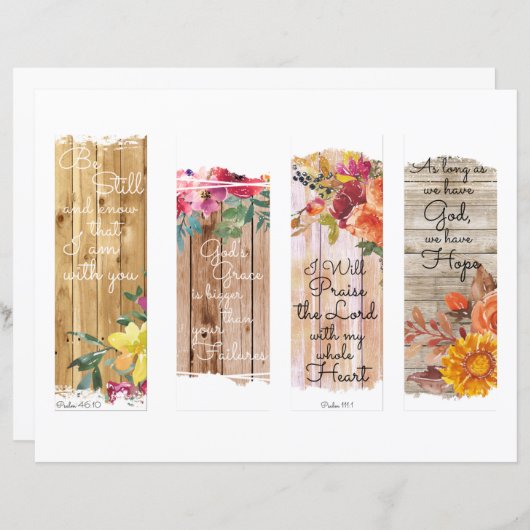 Papier Ensemble de 4 Signets chrétiens (Devant / Derrière)