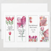 Papier Ensemble de 4 Signets Inspirants pour Femmes (Devant / Derrière)