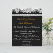 Papier Ensemble de mariages noir et blanc (Invitation) (Debout devant)