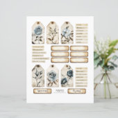 Papier Ensemble d'éléments éphémères de roses florales vi (Debout devant)