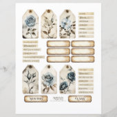 Papier Ensemble d'éléments éphémères de roses florales vi (Devant)