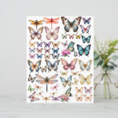 Papier ensemble Papillon à l'aquarelle pour découpe minut (Debout devant)