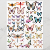 Papier ensemble Papillon à l'aquarelle pour découpe minut (Devant)