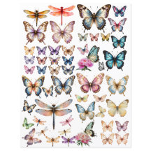 ensemble Papillon à l'aquarelle pour découpe minut