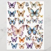 Papier ensemble Papillon Aquarelle pour découpe soignée (Devant)
