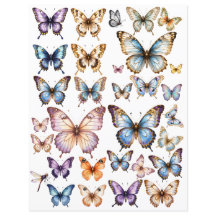 ensemble Papillon Aquarelle pour découpe soignée