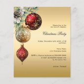 Papier Entreprise rouge or Noël invitation (Devant)