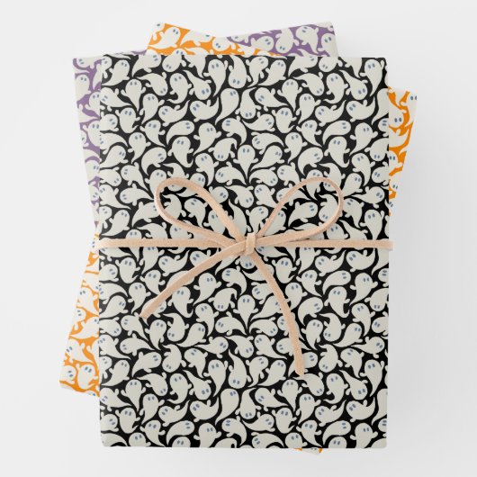 Papier enveloppant pour Halloween avec motif de fa (En situation)